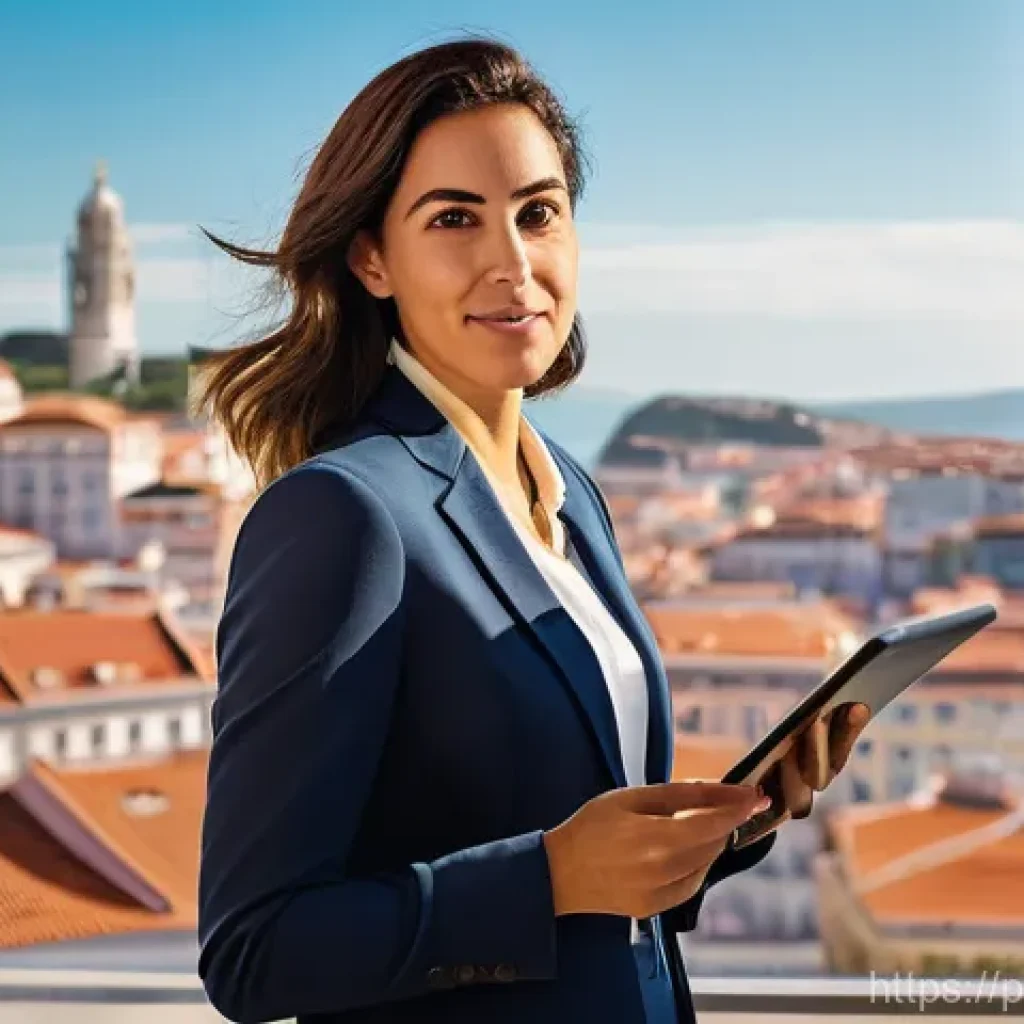 위기를 기회로 성장 마인드셋 기르기 - **Prompt:** A dynamic, inspiring image featuring a determined Portuguese female entrepreneur, mid-ca...