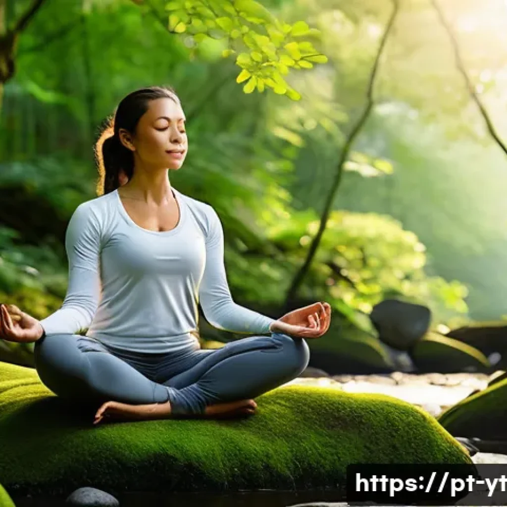역경 극복을 위한 실용적인 명상법 - **A Diverse Person Meditating in Serene Nature**
"A person in their mid-30s, of ambiguous gender...