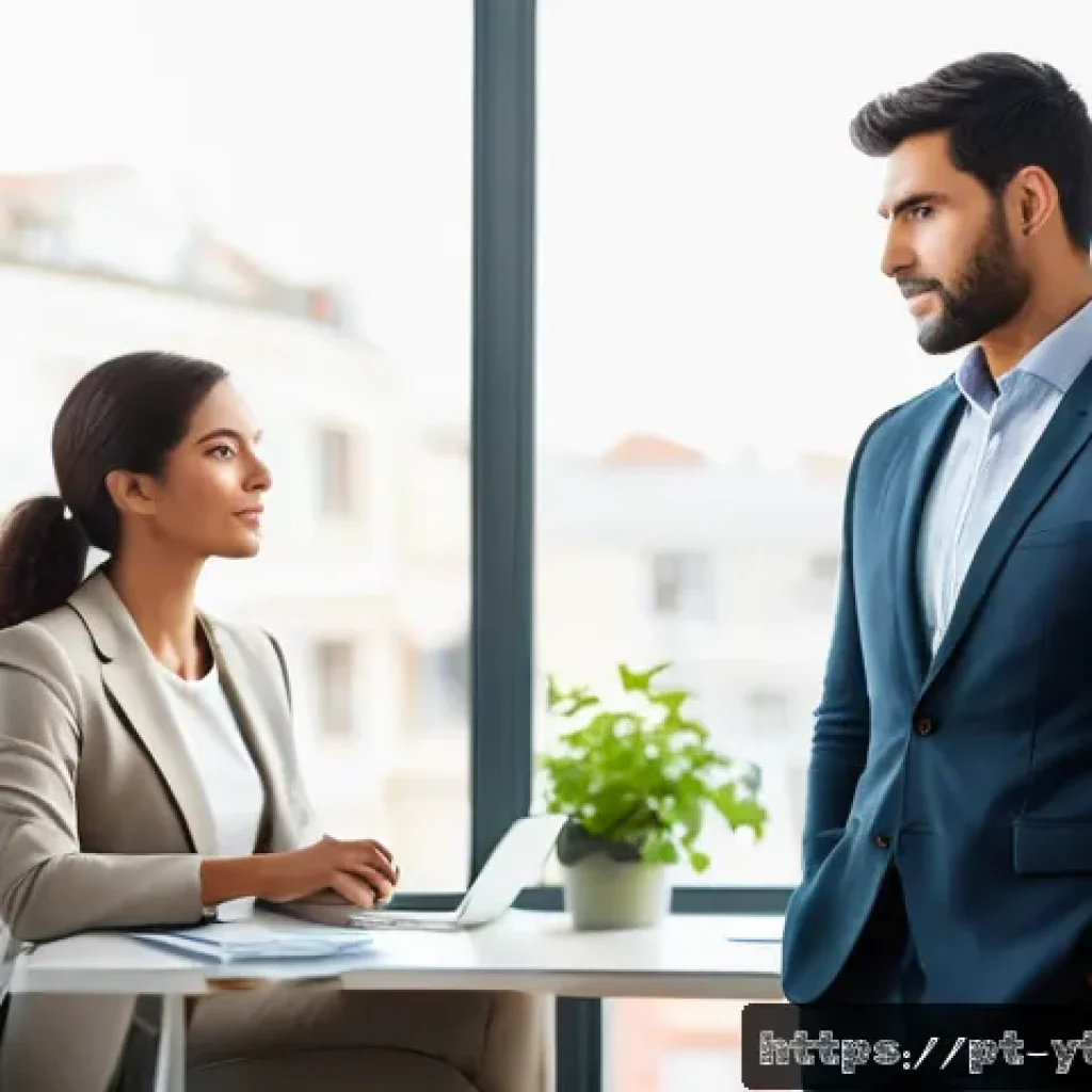 성장 촉진을 위한 실행 가능한 피드백 - A warm and inviting office setting where two professionals engage in an empathetic feedback conversa...