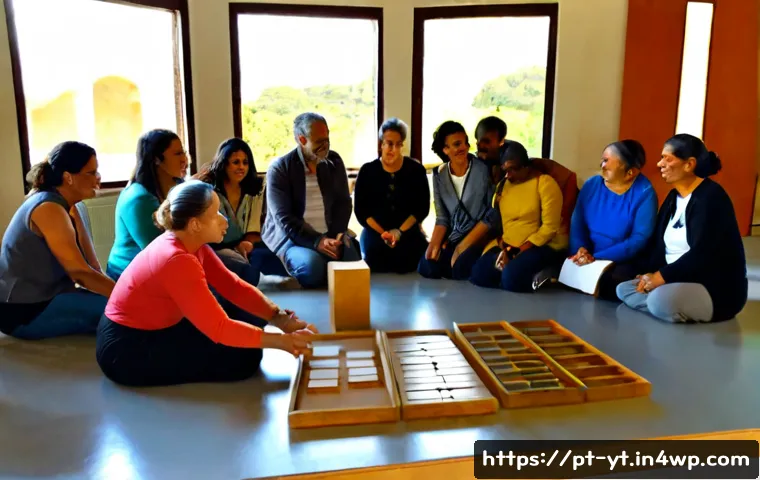 Home 17 역경 후 성장 촉진을 위한 워크샵 추천 - Photorealistic resilience workshop in a bright contemporary community center in Lisbon, a diverse gr...